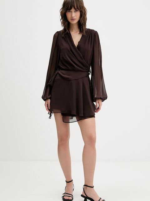 Abercrombie & Fitch sukienka kolor brązowy mini prosta KI159-6295-450