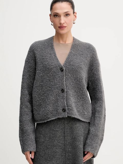 Marc O'Polo kardigan z dodatkiem wełny damski kolor szary 510610961157 - zdjęcie produktu nr 1