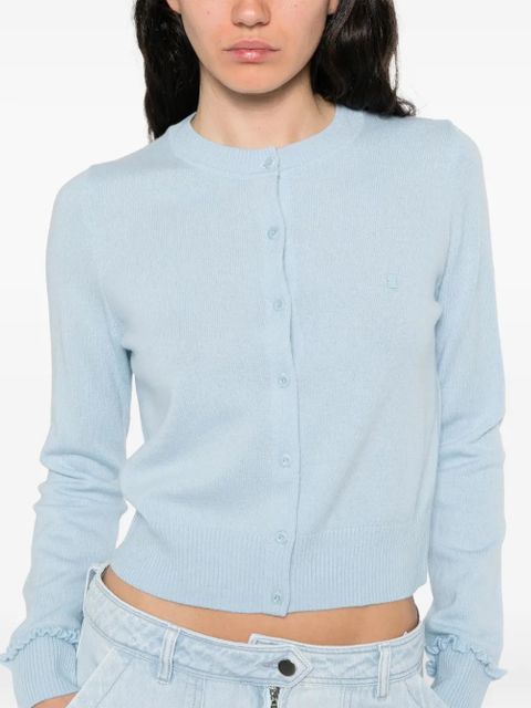 SANDRO ruffle-trim cardigan - Blue