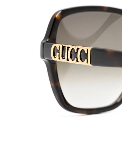 Gucci Eyewear oversize square-frame sunglasses - Brown