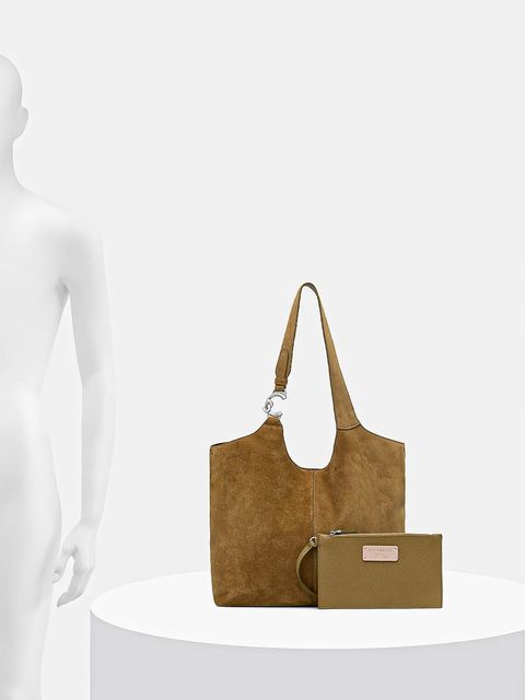 Coccinelle torebka zamszowa kolor zielony E1 THE 11 02 01