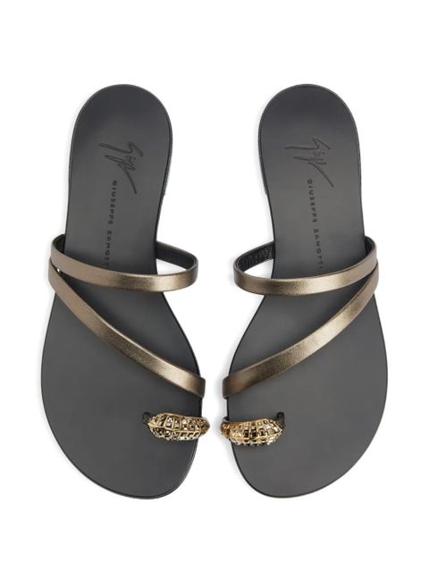 Giuseppe Zanotti Febe Snake metallic-leather sandals - Gold