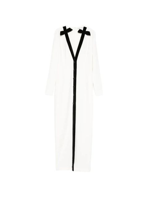Alessandra Rich bow-detail front-button maxi dress - White - zdjęcie produktu nr 1