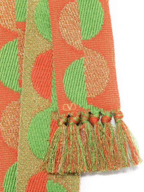 Valentino Garavani pattern-jacquard scarf - Orange - zdjęcie produktu nr 2