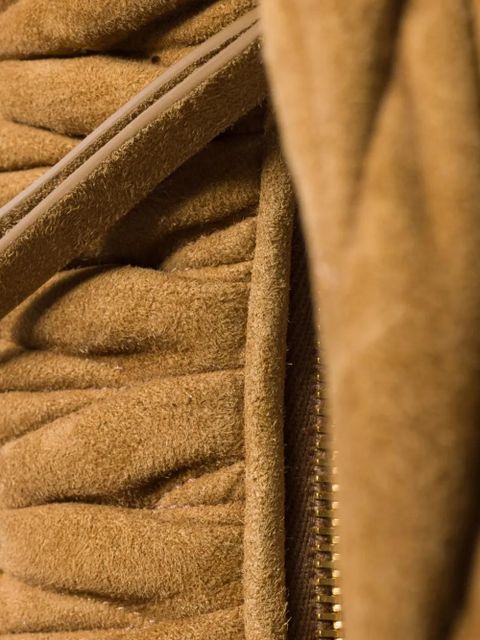 Miu Miu Wander matelassé suede shoulder bag - Brown