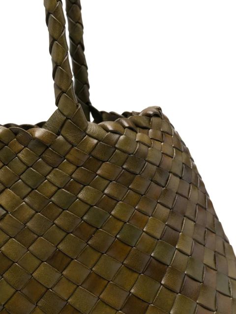 DRAGON DIFFUSION big Santa Croce woven tote bag - Green
