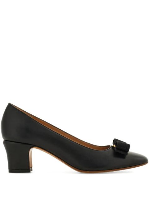 Ferragamo 50mm Vara bow block-heel pumps - Black - zdjęcie produktu nr 1