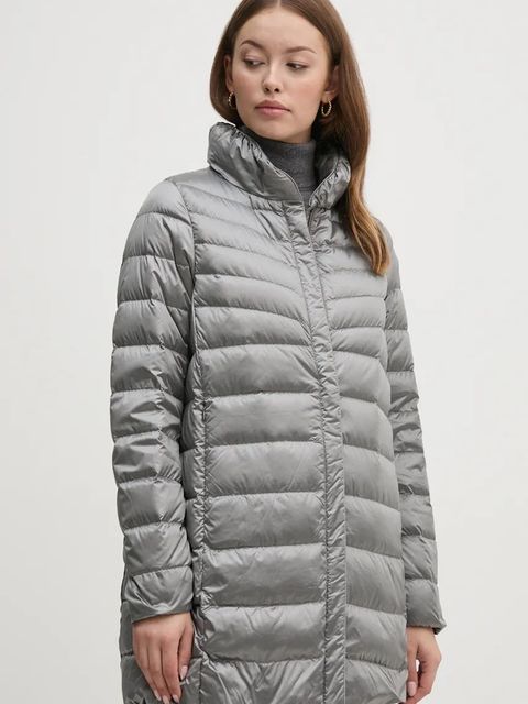 Geox kurtka puchowa damska kolor srebrny przejściowa W4625D-T3154-F9822