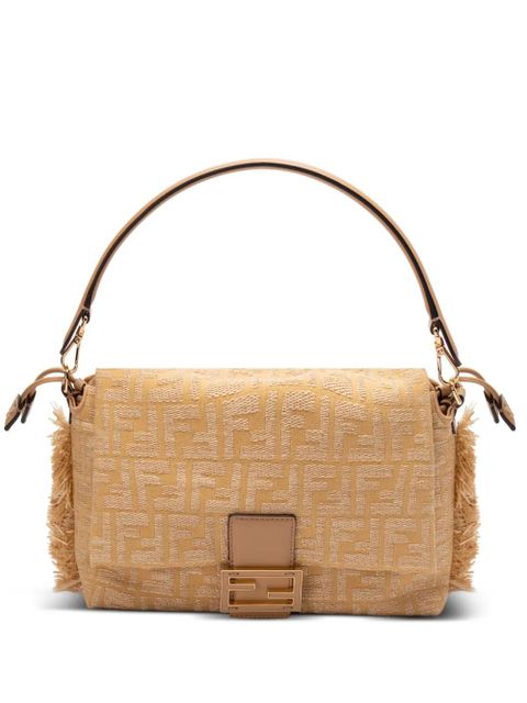 FENDI Zucca Mamma fringed canvas shoulder bag - Neutrals - zdjęcie produktu nr 1
