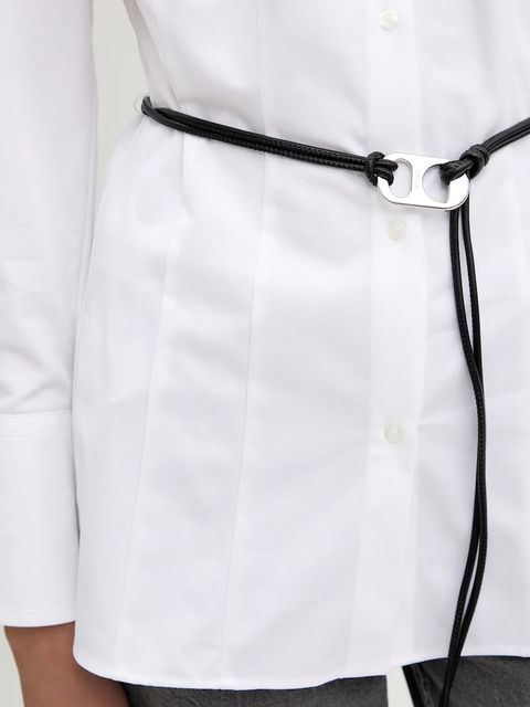 HUGO koszula bawełniana damska kolor biały regular z kołnierzykiem klasycznym 50543364