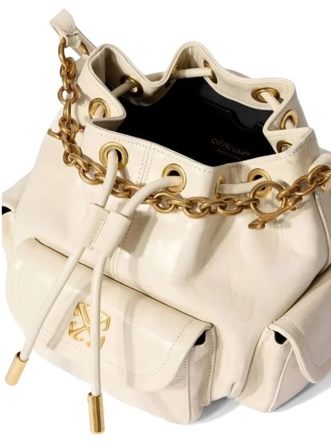 Off-White Dumbo.B leather bucket bag - Neutrals