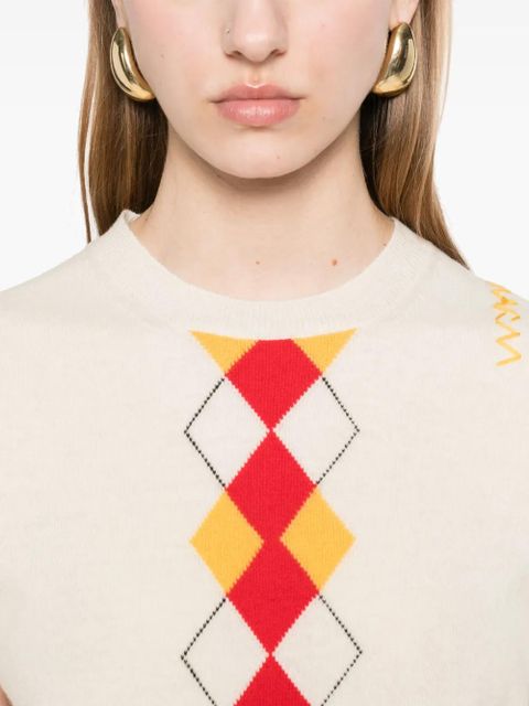Marni argyle-pattern vest - Neutrals