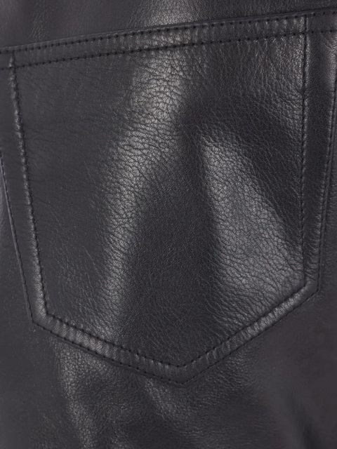 ISABEL MARANT lace-up leather straight trousers - Black