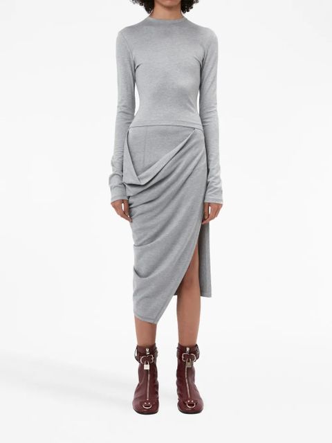 JW Anderson draped-detail long-sleeve dress - Grey - zdjęcie produktu nr 2