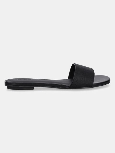 Calvin Klein klapki FLAT SLIDE - JACQ damskie kolor czarny HW0HW02388 - zdjęcie produktu nr 2