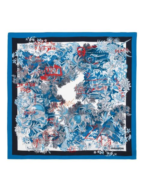 Zadig&Voltaire Blondie floral-print scarf - Blue - zdjęcie produktu nr 1
