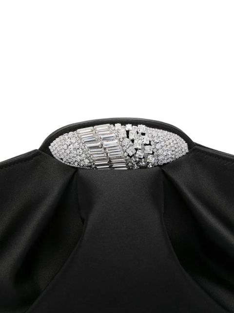 Giuseppe Zanotti crystal-embellished silk clutch - Black