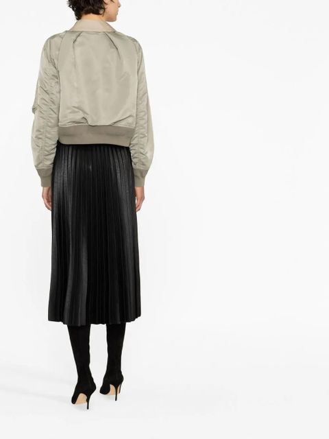 MM6 Maison Margiela faux-leather pleated midi skirt - Black