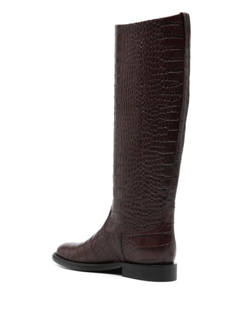 Paris Texas Montana croc-effect montana boots - Brown