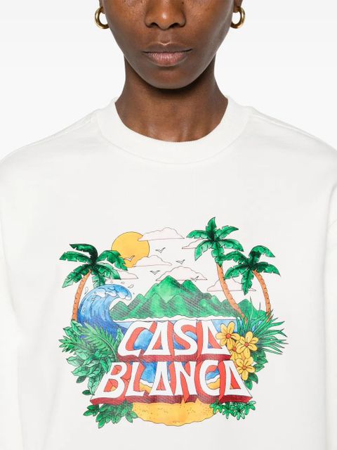 Casablanca Casa Beach Wave sweatshirt - White