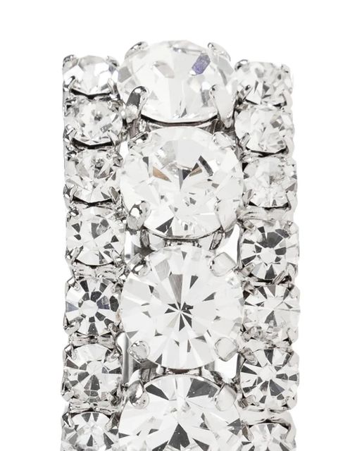 Alessandra Rich crystal-embellished rectangular earrings - Silver - zdjęcie produktu nr 2