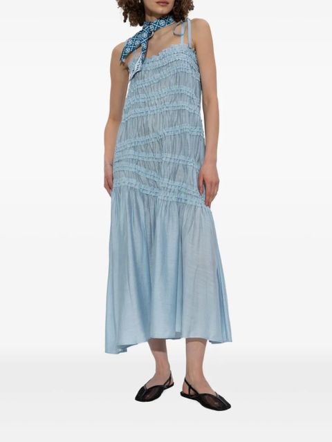 Tory Burch shirred midi dress - Blue