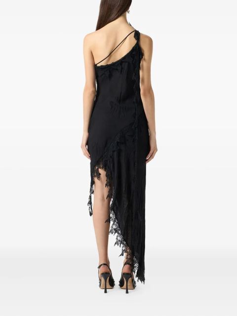 Blumarine asymmetrical lace-embellished dress - Black