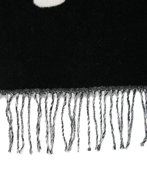 Marc Jacobs logo-jacquard fringed scarf - Black - zdjęcie produktu nr 2