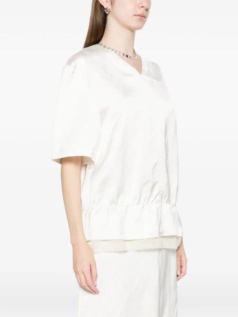 TOTEME V-neck satin top - Neutrals