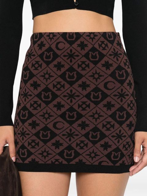 Nanushka geometric-pattern mini skirt - Brown