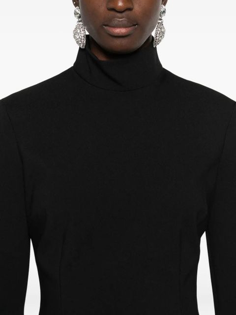 Solace London funnel-neck wide-sleeve mini dress - Black