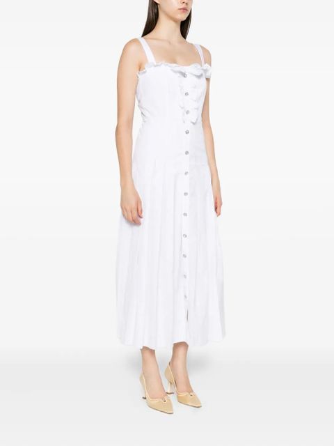 Alessandra Rich buttoned midi dress - White