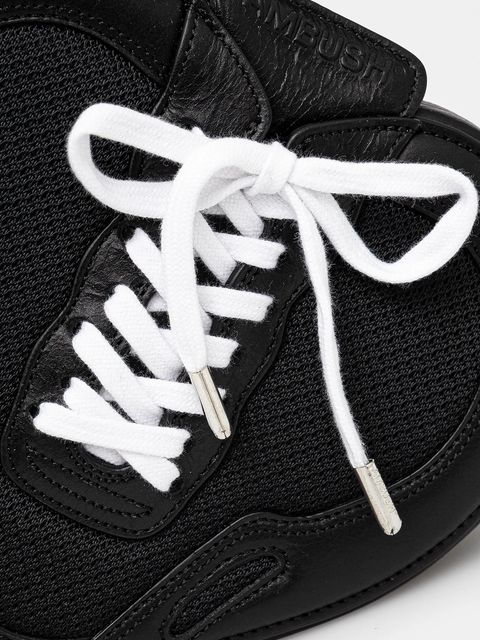 AMBUSH torebka skórzana Strapped Heart Shoulder Bag kolor czarny 12115063