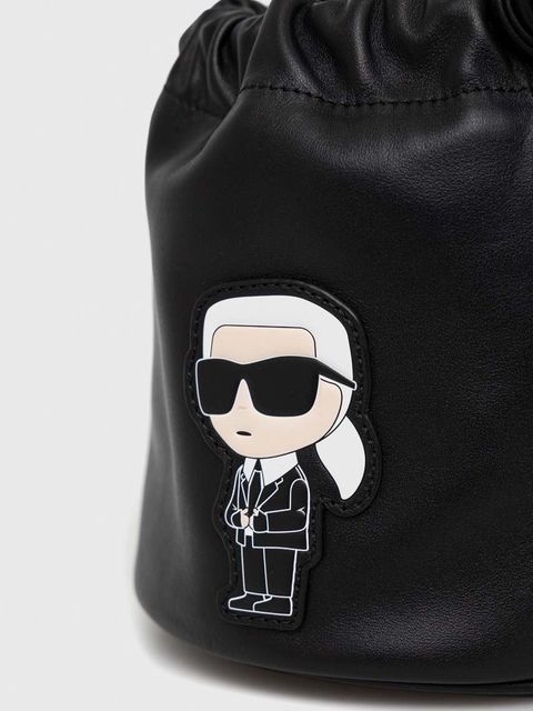 Karl Lagerfeld torebka skórzana kolor czarny
