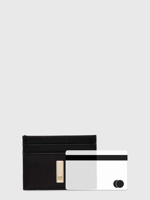 BOSS etui na karty skórzane kolor czarny 50523660