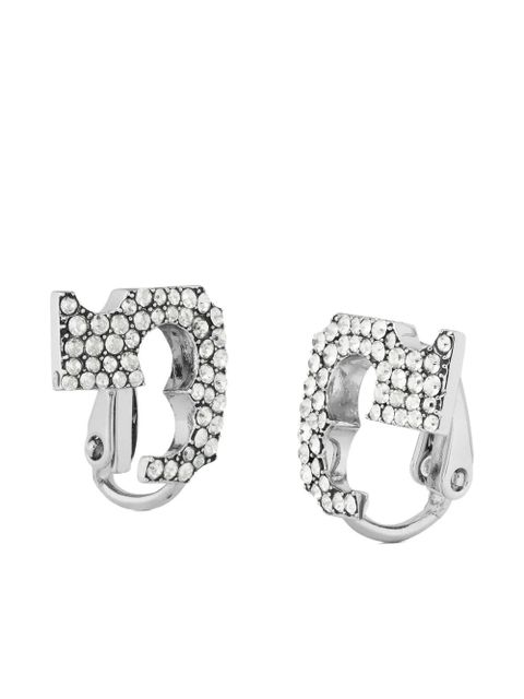 Tory Burch pavé logo clip-on earring - Silver - zdjęcie produktu nr 2