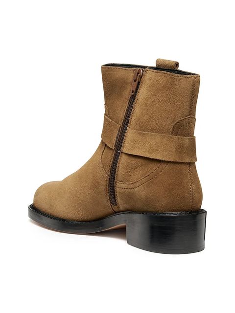 Geox botki zamszowe D NALVIA damskie kolor brązowy na płaskim obcasie D565QB 00022 C6372