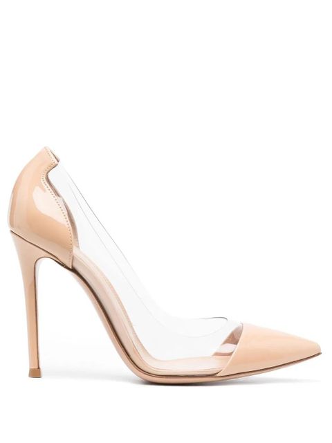 Gianvito Rossi 105mm Plexi patent leather pumps - Neutrals - zdjęcie produktu nr 1