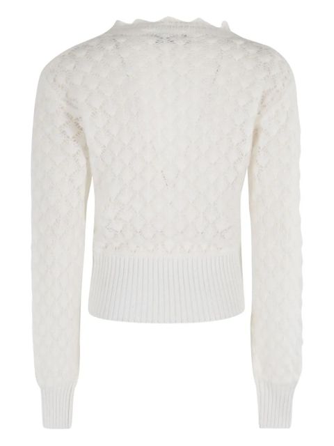 Blumarine scalloped-collar sweater - White - zdjęcie produktu nr 2