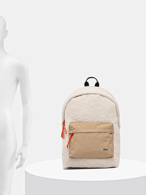 Lacoste plecak kolor beżowy duży wzorzysty NU5095NZ