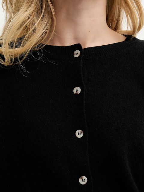 Answear.LAB kardigan z wełny merino damski kolor czarny lekki