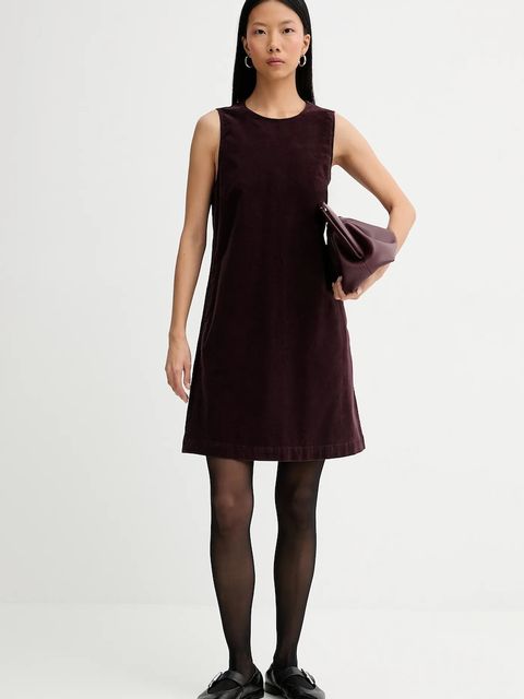 Marc O'Polo sukienka welurowa kolor czerwony mini rozkloszowana 511096821331 - zdjęcie produktu nr 2