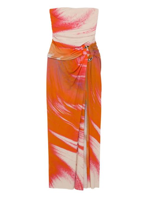 Simkhai marble-print strapless top - Orange - zdjęcie produktu nr 1