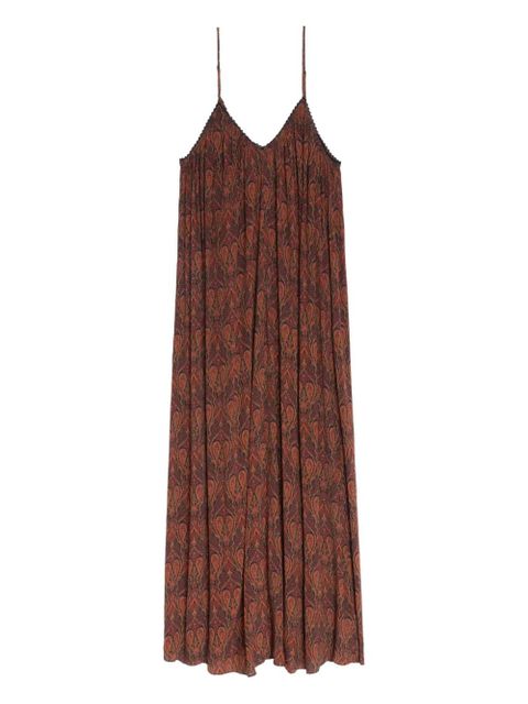 Zadig&Voltaire paisley-pattern lace-trim maxi dress - Brown - zdjęcie produktu nr 1