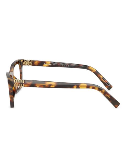 Miu Miu Eyewear tortoiseshell rectangle glasses - Brown