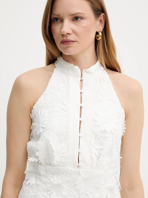 Bardot sukienka kolor biały mini dopasowana 59845DB