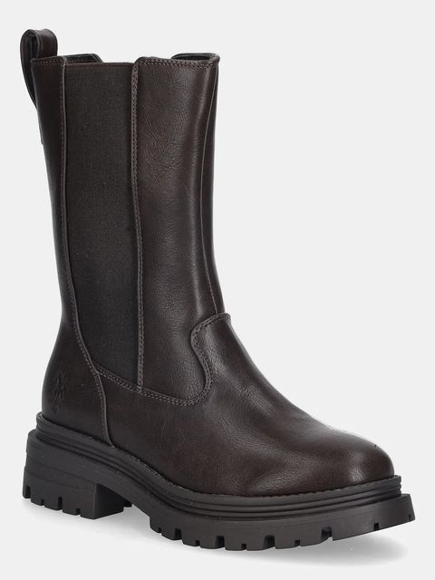 U.S. Polo Assn. sztyblety ALICYA004 damskie kolor brązowy na płaskim obcasie ALICYA004W/EY1 - zdjęcie produktu nr 1