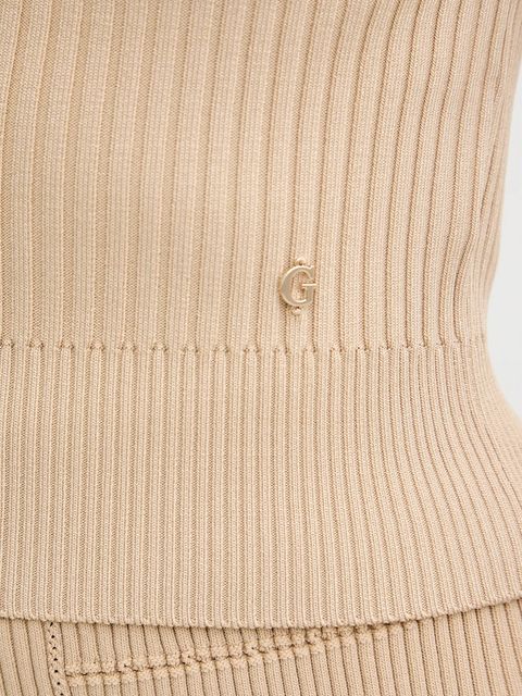 Guess sweter JAYLA damski kolor beżowy z półgolfem W5YR04 Z0040