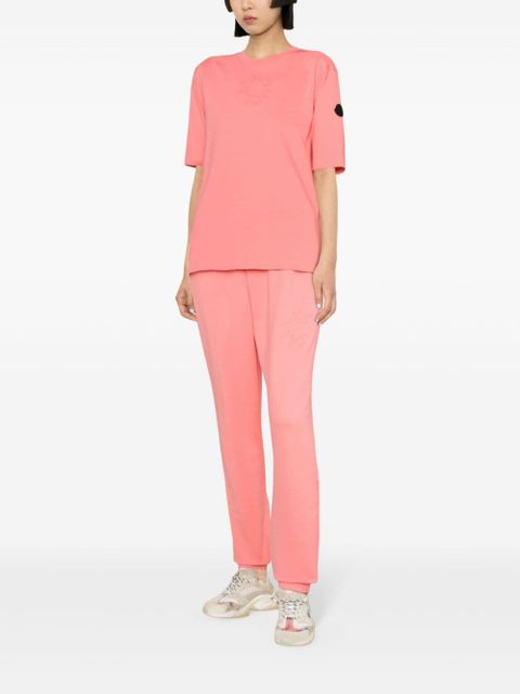 Moncler high-waisted logo-embossed track pants - Pink