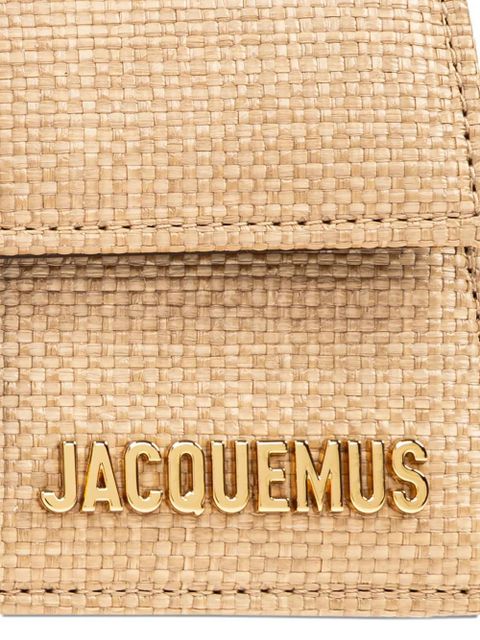 Jacquemus Bambino leather-trimmed woven mini bag - Neutrals